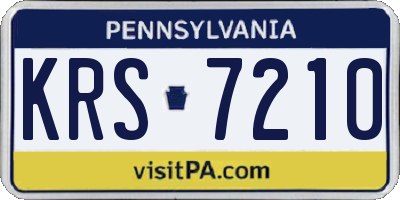 PA license plate KRS7210
