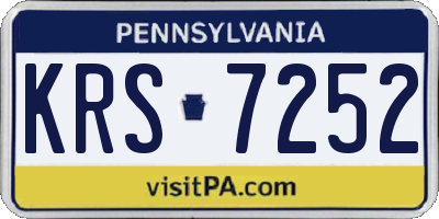 PA license plate KRS7252