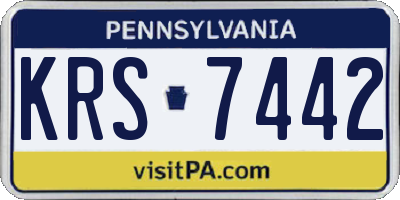 PA license plate KRS7442