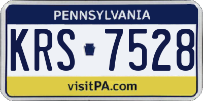 PA license plate KRS7528
