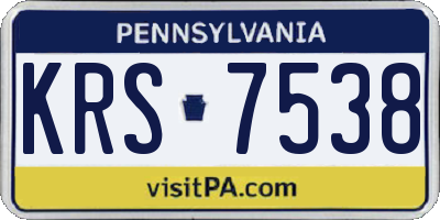 PA license plate KRS7538