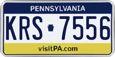 PA license plate KRS7556