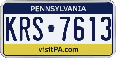PA license plate KRS7613