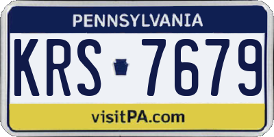 PA license plate KRS7679