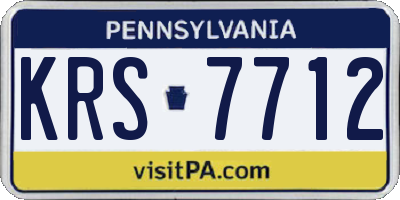 PA license plate KRS7712