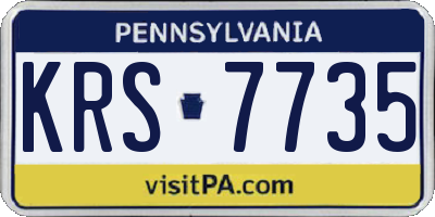 PA license plate KRS7735