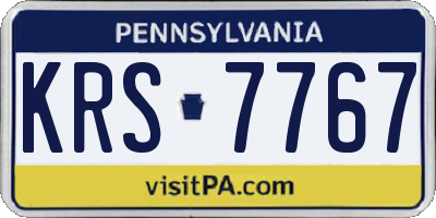 PA license plate KRS7767