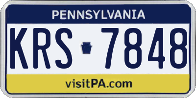 PA license plate KRS7848