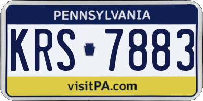 PA license plate KRS7883