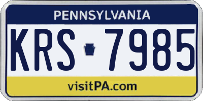 PA license plate KRS7985