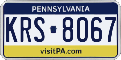 PA license plate KRS8067