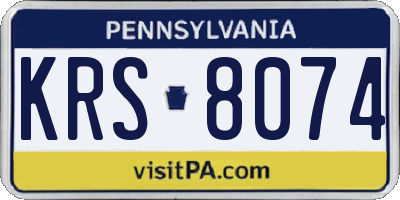 PA license plate KRS8074