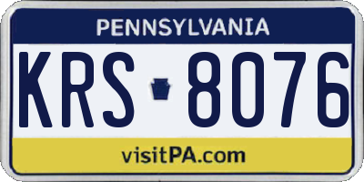 PA license plate KRS8076