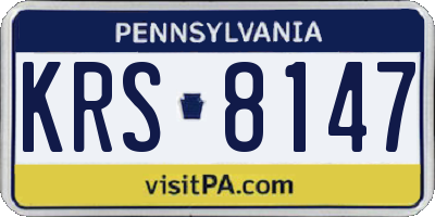 PA license plate KRS8147