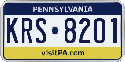 PA license plate KRS8201