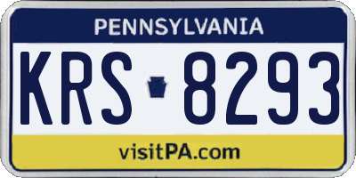PA license plate KRS8293