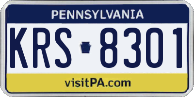 PA license plate KRS8301