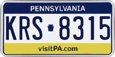 PA license plate KRS8315