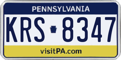 PA license plate KRS8347