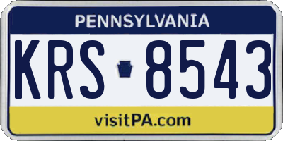 PA license plate KRS8543