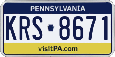 PA license plate KRS8671