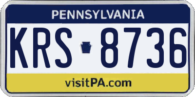 PA license plate KRS8736