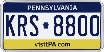 PA license plate KRS8800