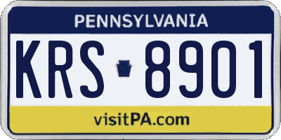PA license plate KRS8901