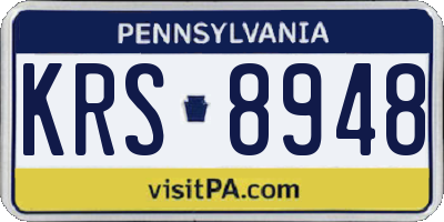 PA license plate KRS8948