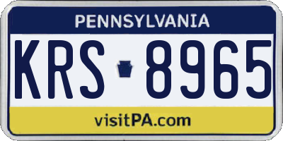 PA license plate KRS8965