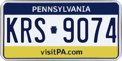 PA license plate KRS9074