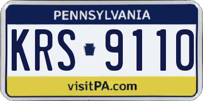 PA license plate KRS9110