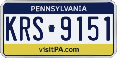 PA license plate KRS9151
