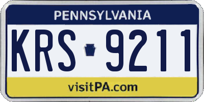 PA license plate KRS9211