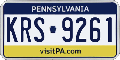 PA license plate KRS9261