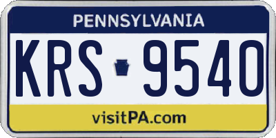PA license plate KRS9540