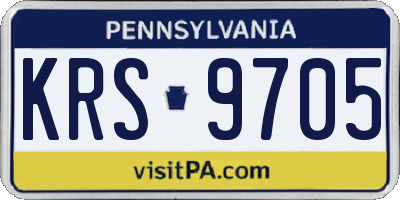 PA license plate KRS9705