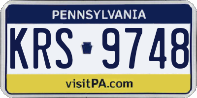 PA license plate KRS9748