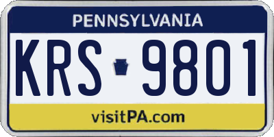 PA license plate KRS9801