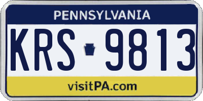 PA license plate KRS9813
