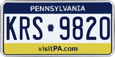 PA license plate KRS9820