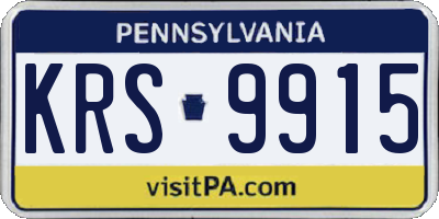 PA license plate KRS9915