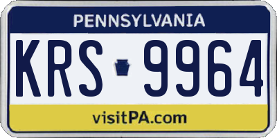 PA license plate KRS9964