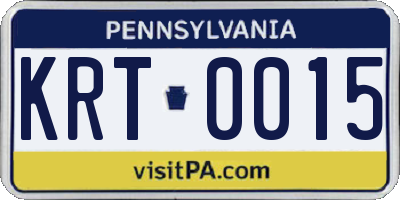 PA license plate KRT0015