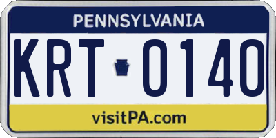 PA license plate KRT0140