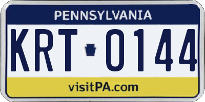 PA license plate KRT0144