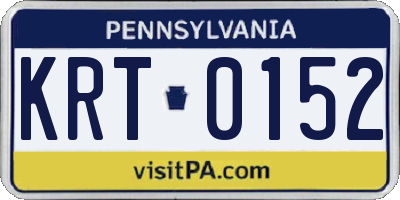 PA license plate KRT0152