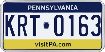 PA license plate KRT0163