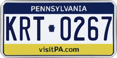 PA license plate KRT0267