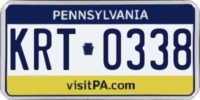 PA license plate KRT0338